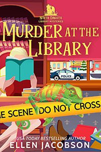 Murder at the Library by Ellen Jacobson book cover